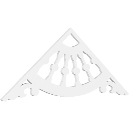 Ekena Millwork Pitch Wagon Wheel Architectural Grade PVC Gable Pediment, 72"W x 27"H x 1"P (9/12) GPP072X027X100WAG